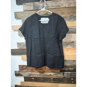 NotPerfectLinen black linen top size XL